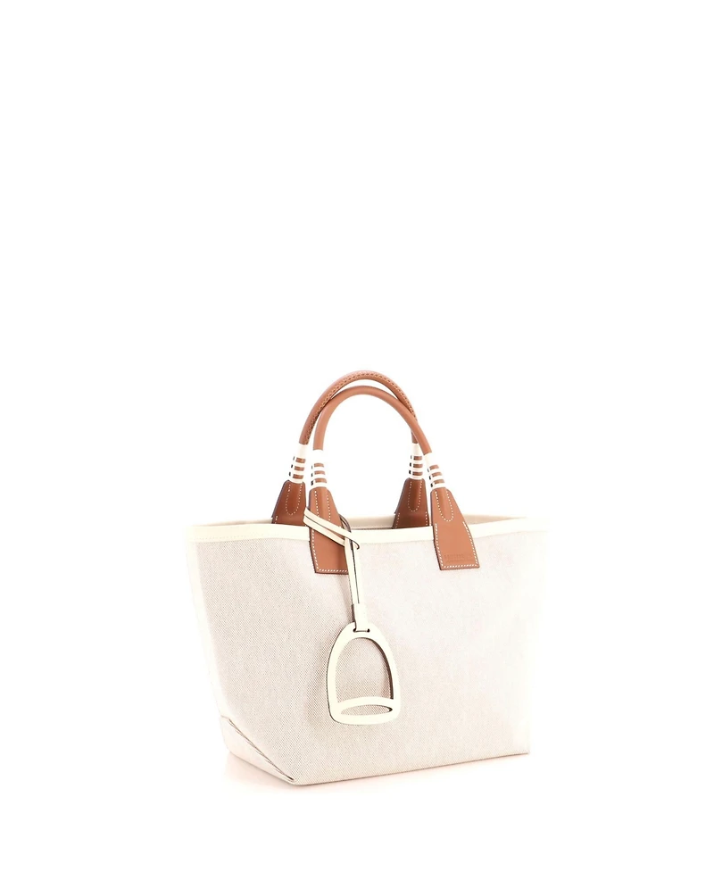 Pre-Owned HERMES 25 Sac Steeple Tote Toile with Leather
