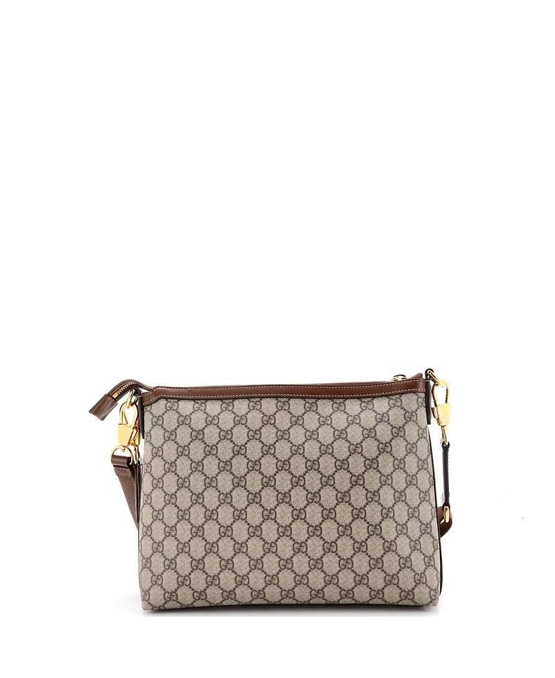 Pre-Owned Gucci Medium Interlocking G Patch Wristlet Messenger Bag Gg Coated Canvas