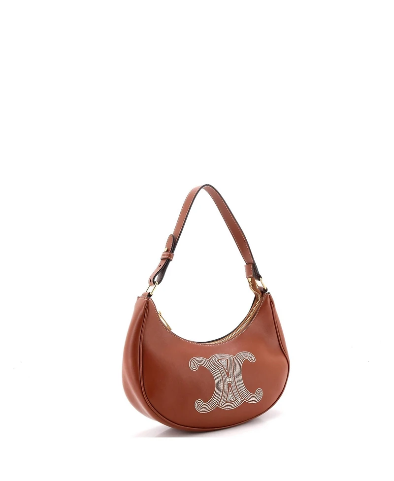 Pre-Owned Celine Ava Bag Triomphe Embroidery Leather