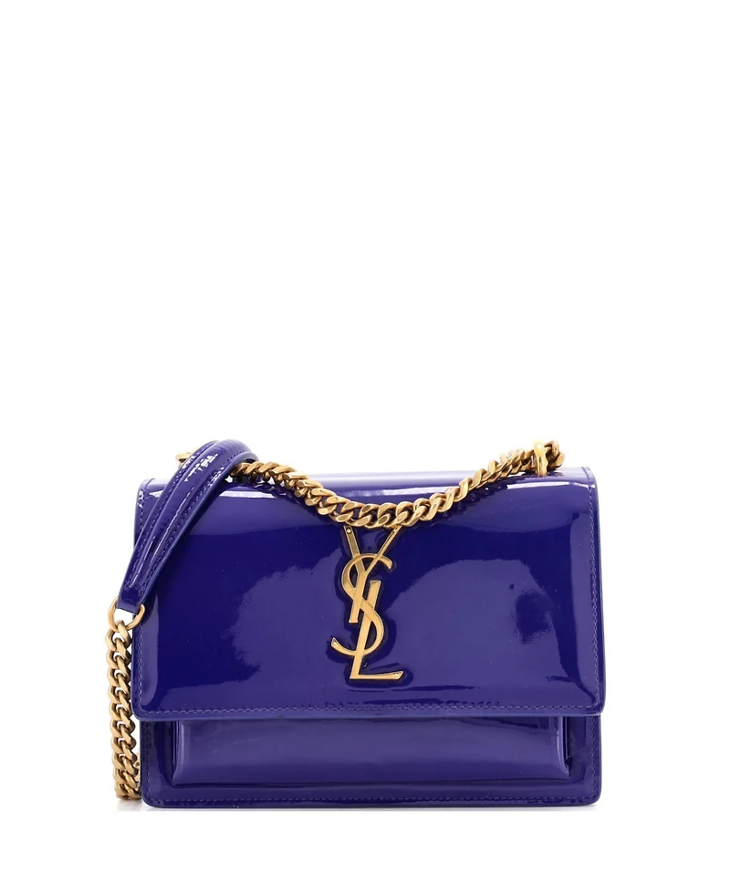 Pre-Owned Saint Laurent Small Sunset Crossbody Bag Patent