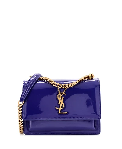 Pre-Owned Saint Laurent Small Sunset Crossbody Bag Patent