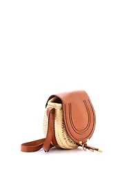 Pre-Owned Chloe Small Marcie Basket Crossbody Bag Raffia and Leather