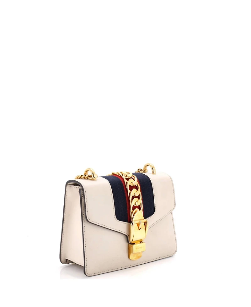 Pre-Owned Gucci Mini Sylvie Chain Shoulder Bag Leather