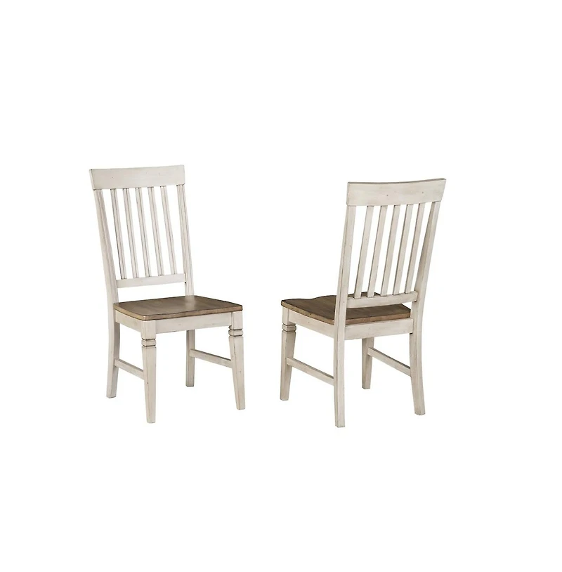 A-America Beacon Slatback Side Chair with Wood Seating