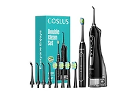 Coslus C20 and C41: 2-in-1 Portable Water Flosser Electric Toothbrush. For teeth, braces, gums, Bpa-free
