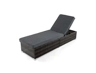Boyel Living Patio Wicker Lounge Chair with 4-level Backrest and Long Seat Cushion