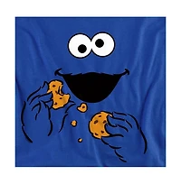 Sesame Street Men's Cookie Monster Om Nom Face T-Shirt