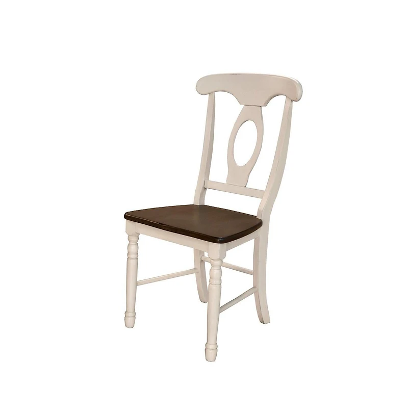 A-America British Isles Napoleon Sidechair, Chalk-Cocoa Bean Finish