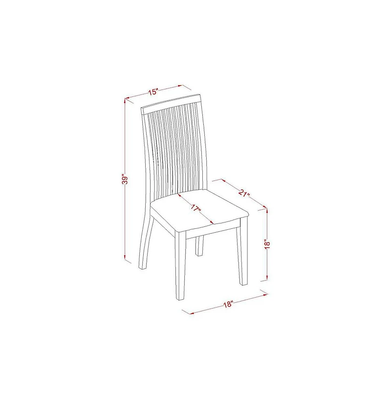 East West Furniture DMIP5-mah-c 5 Piece Table And Chairs Dining Set - Dining Room Table and 4 Mahogany Linen Fabric Dining Room Chairs