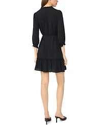 CeCe Women's Ruffle V-Neck 3/4 Sleeve Mini Dress