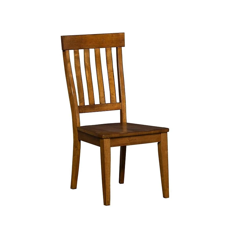 Starlight Canyon Home Elegant Brown Solid Wood Dining Chairs Set of 2 with Slatback Design