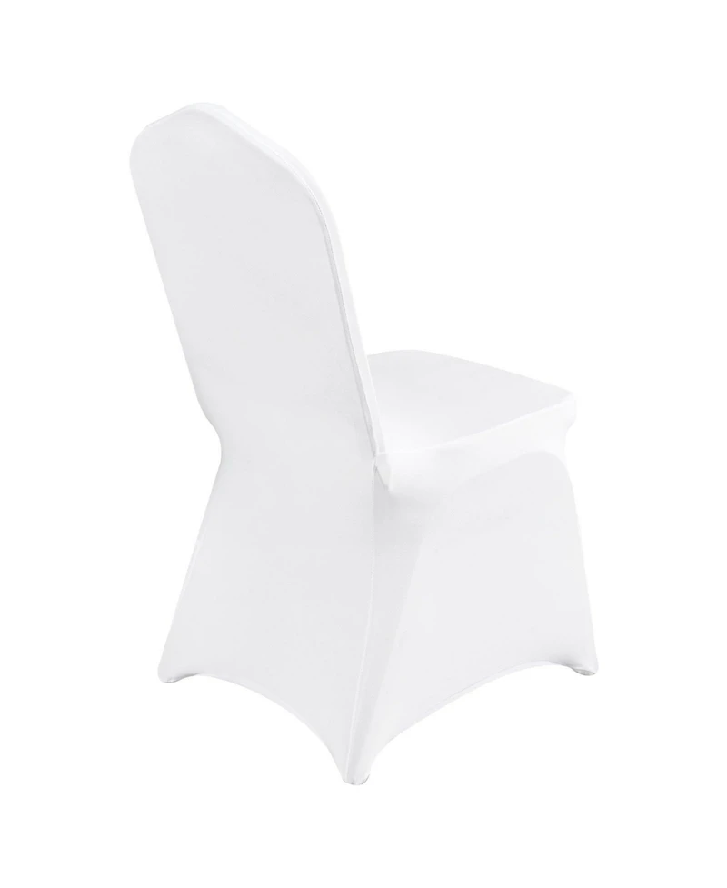 Slickblue 200 Pack White Spandex Folding Chair Covers for Wedding Events