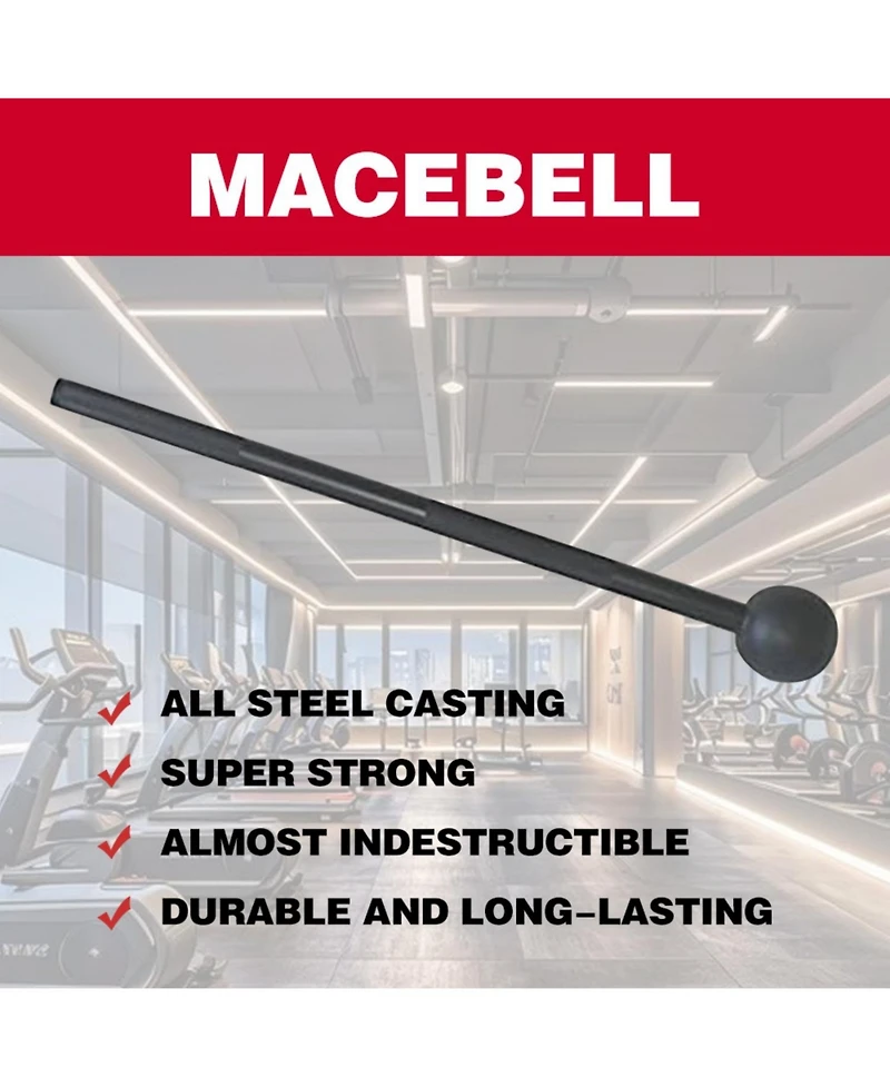 Sevorley Weighted Steel Macebell for Strength Training, Mace Hammer Workout Equipment for Home Gym and Fitness Exercise