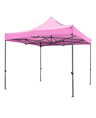 Sugift 10 x 10 feet Outdoor Pop Up Canopy Gazebo Shelter with Wheeled Storage Bag