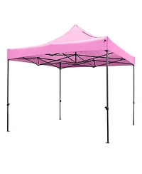 Sugift 10 x 10 feet Outdoor Pop Up Canopy Gazebo Shelter with Wheeled Storage Bag