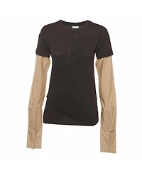 Pre-Owned Dries Van Noten Women's Hesma Contrast-Sleeve Layered Top