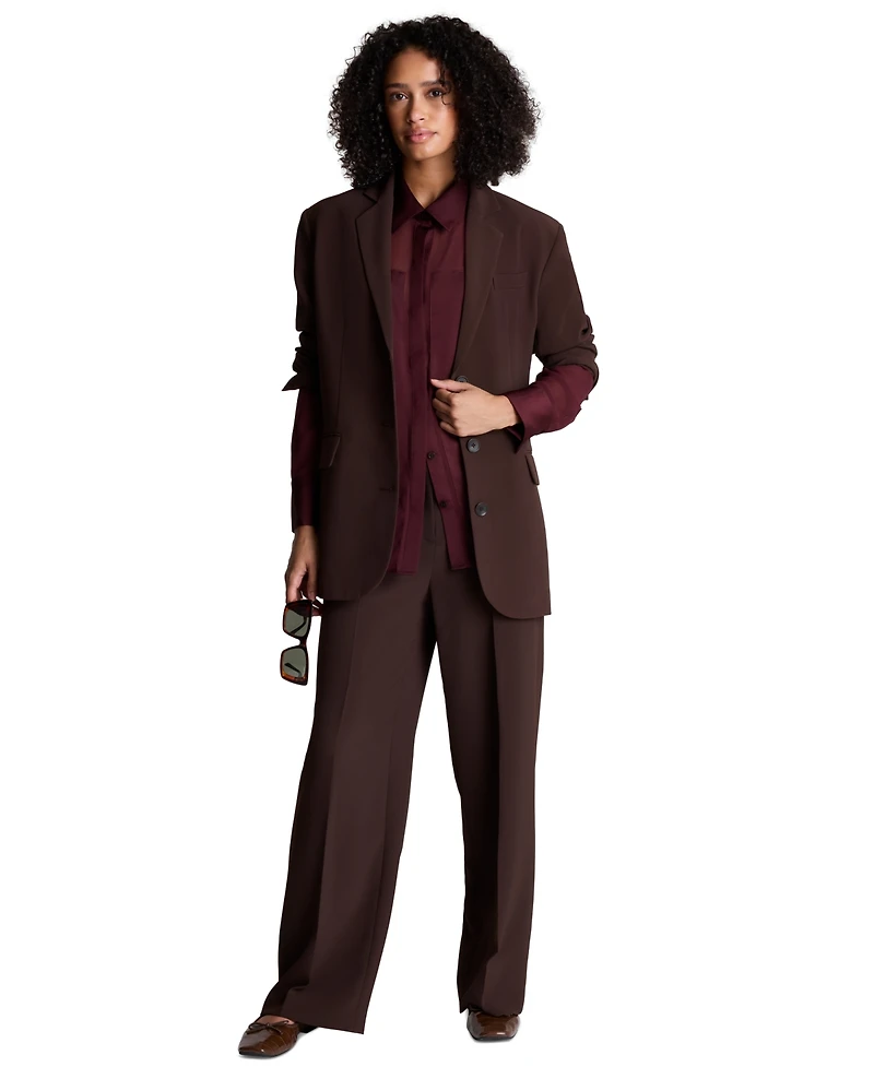 Kenneth Cole Women's Barrel Leg High-Waist Wide-Leg Polyester-Blend Pants