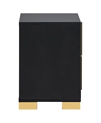 Flynama 2-Drawer Nightstand with Gold Accents