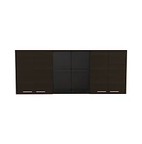 Fm Furniture Verona Wall-Mounted Kitchen Storage Cabinet with Glass Display Doors