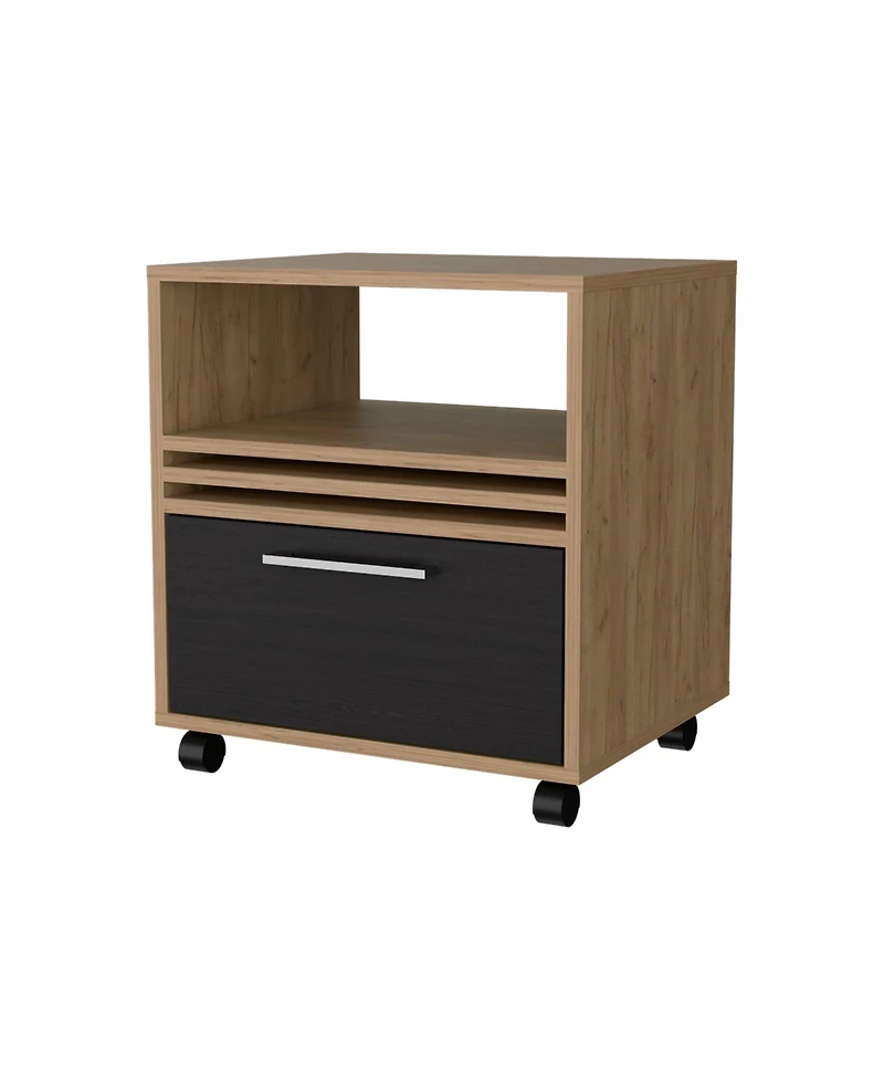 Fm Furniture Saxon Nightstand with a Drawer and Open Storage