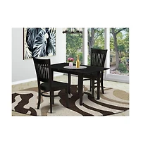 East West Furniture Dining Table- Dining Chairs, NFVA3-blk-w