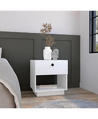 Flynama Single Drawer Nightstand with Large Open Shelf