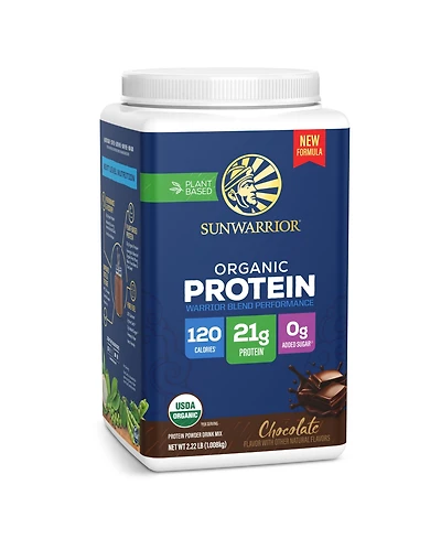 Sunwarrior Warrior Blend Protein Powder, Chocolate, 21 Gram Protein, 28 Servings