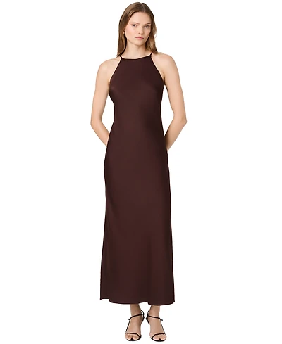 French Connection Women's Ennis Satin Halter Maxi Dress