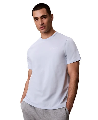 Calvin Klein Men's Poplin Script Crewneck Pajama T-Shirt