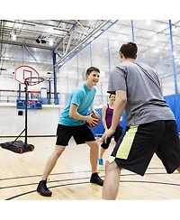 Sugift Adjustable Basketball Hoop Stand with Wheels 5.8 to 6.8 Feet