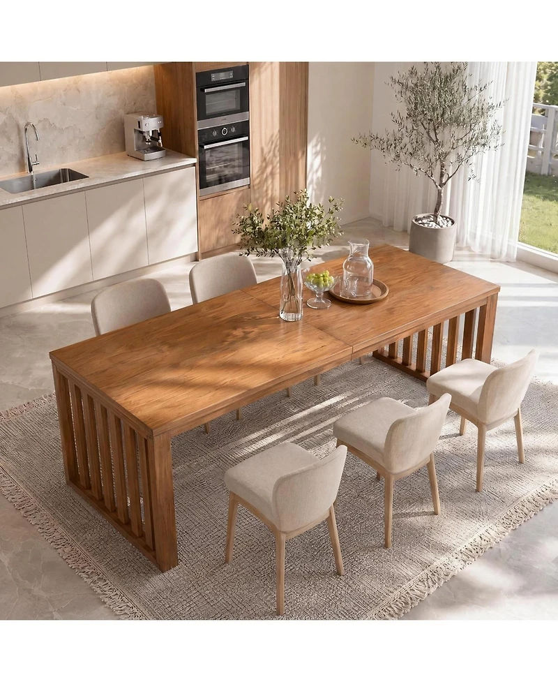 Tribesigns 78.7" Kitchen Table for 6,Farmhouse Solid Wood Dining Table