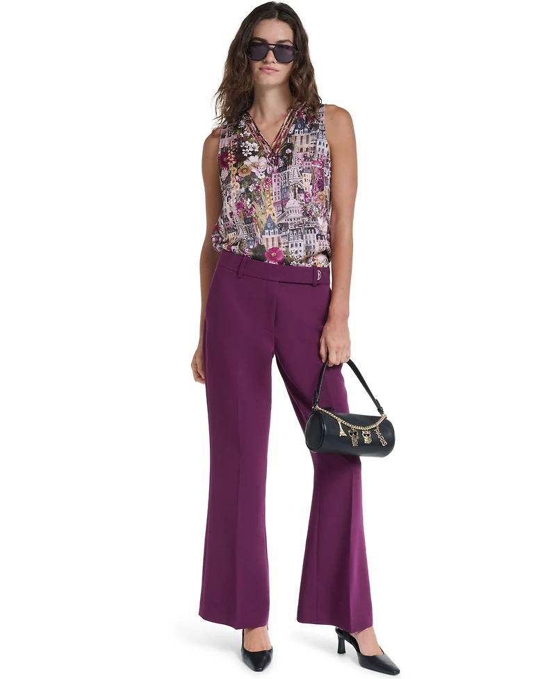 Karl Lagerfeld Paris Women's Floral V-Neck Woven Blouse