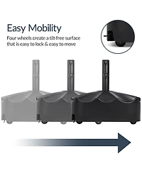Best Choice Products 123lb Capacity Fillable Mobile Umbrella Base for Patio, Deck, 4 Wheels - Wavy Design