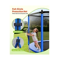 Slickblue Outdoor Round Trampoline with Enclosure Net for Kids