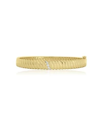 The Lovery Cz Accent Wave Bangle 14K Gold-Plated Sterling Silver