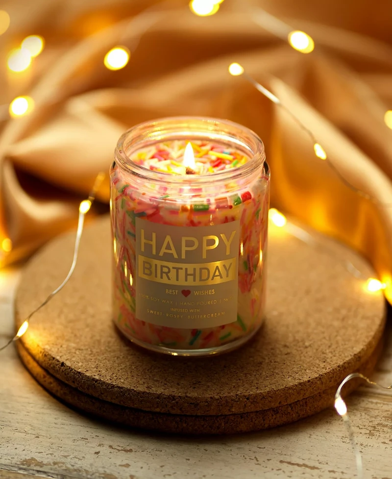 Lovery Birthday Candle Gift Set, 7oz Scented Decorated Happy Birthday Candles
