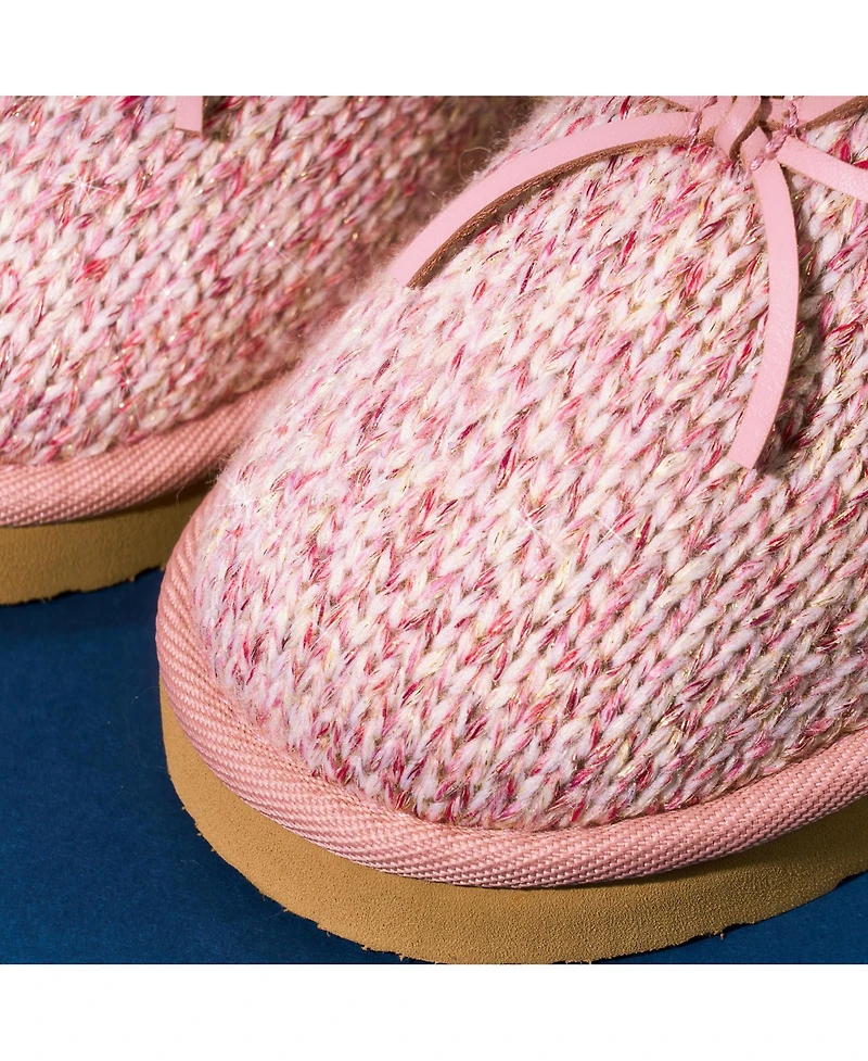 Minnetonka Women's Flurry Scuff Sparkle Knit Slippers
