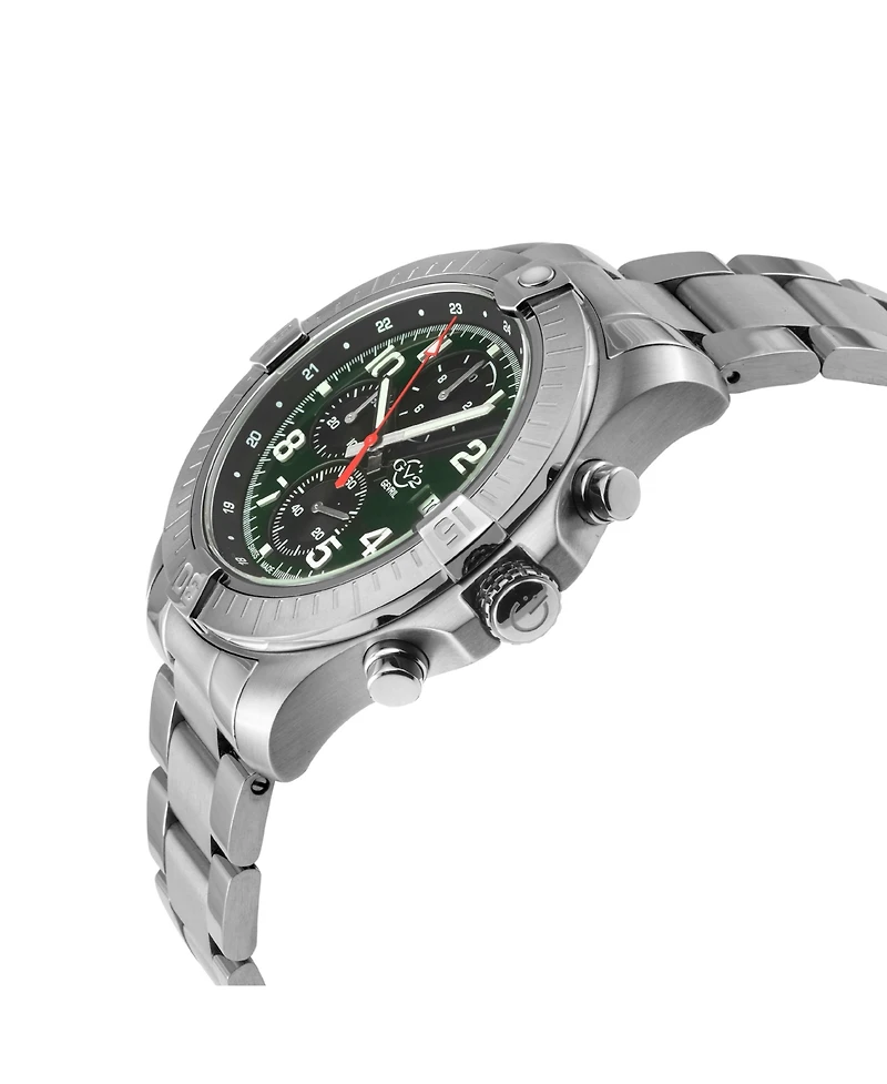GV2 by Gevril Men's Swiss Made T38 Swiss Quartz Silver Stainless Steel Bracelet Watch