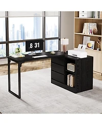 Tribesigns L-Shaped Computer Desk with Drawers and Shelves