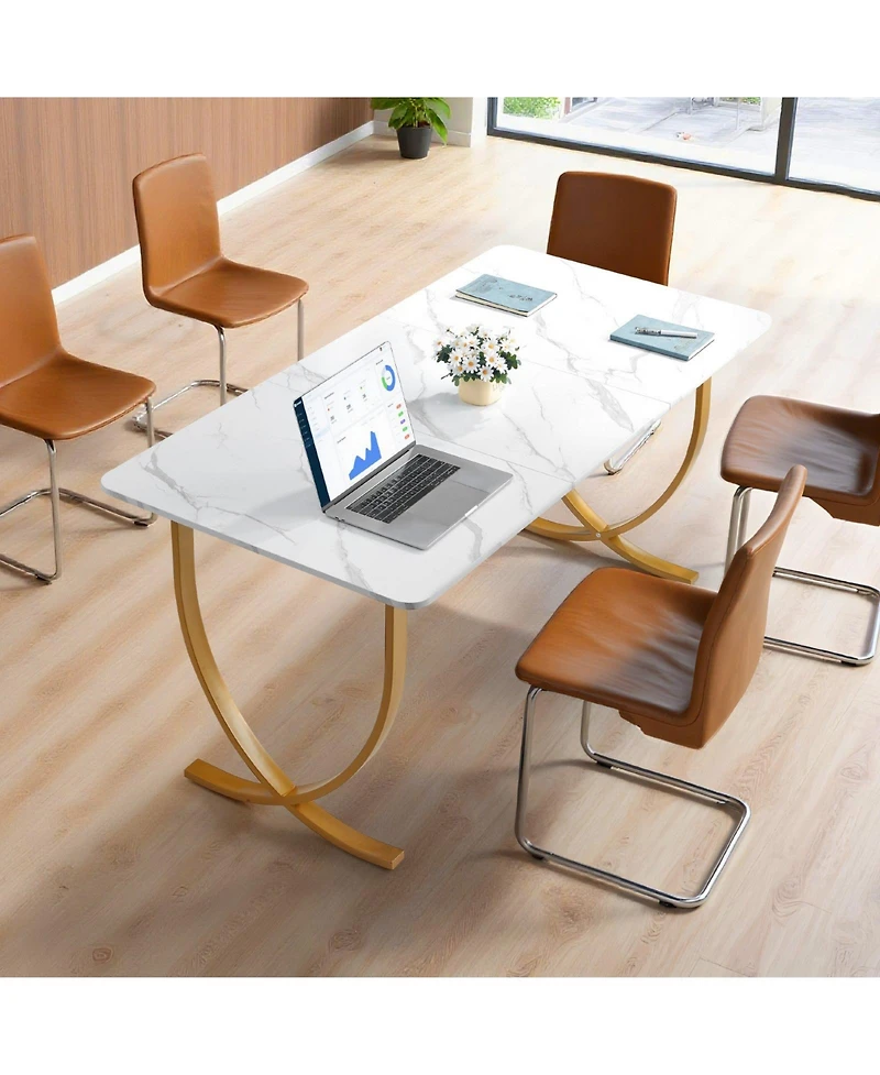 Slickblue Large Executive Computer Desk, Modern Office Workstation for Conference Room and Home Office