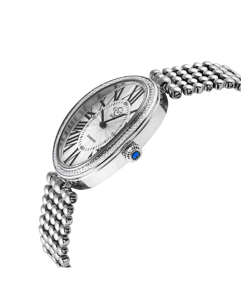 GV2 by Gevril Women's Piazza Navona Swiss Quartz Silver Stainless Steel Bracelet Diamond Watch