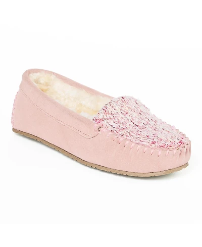 Minnetonka Women's Cosi Venetian Suede Sparkle Knit Slippers