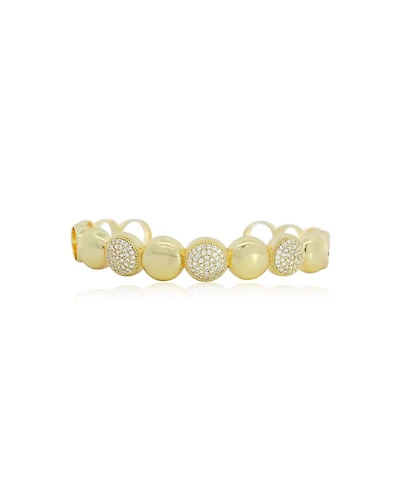 The Lovery Cz Disco Cuff Bangle 14K Gold-Plated Over Brass