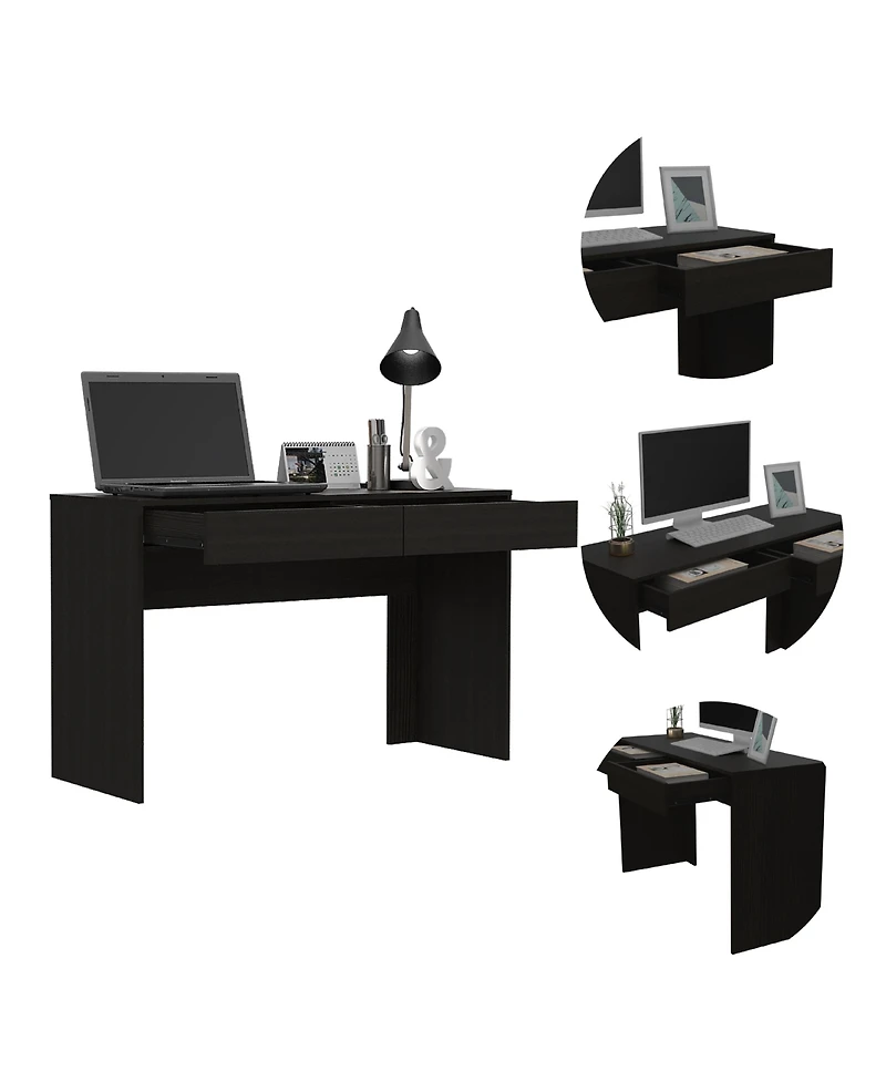 Fm Furniture Oslo Computer Desk with Two Drawers and Storage