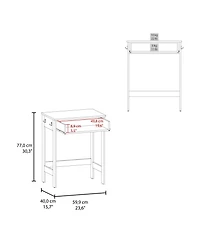 Fm Furniture Eagar Space-Saving Desk,sleek minimalist design with sturdy frame, practical work surface for home or office