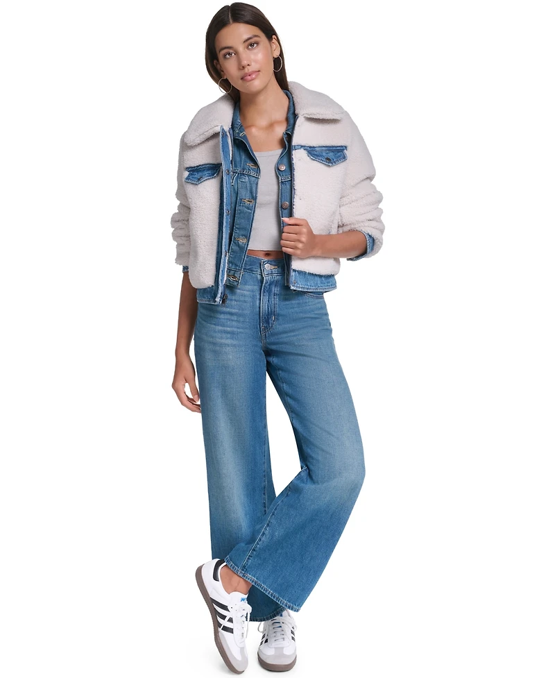 Levi's Women's Denim Sherpa Quilted-Lined Jacket