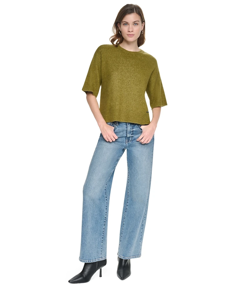 Dkny Jeans Petite Short-Sleeve Pullover Sweater