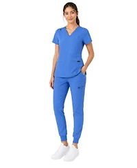 Medgear Women's Kayla V-neck Top and Multi-Pocket Jogger Set