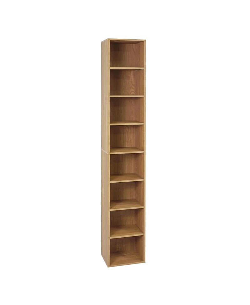 Gymax 71 Inches Tall Narrow Bookshelf 8-Tier Slim Bookcase w/ 4 Adjustable Shelves