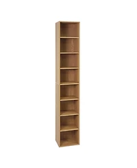 Gymax 71 Inches Tall Narrow Bookshelf 8-Tier Slim Bookcase w/ 4 Adjustable Shelves